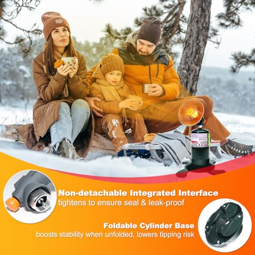Portable Propane Heater Outdoor Camping Heater, 8500 BTU, Piezo Ignition, for Patio Tent Picnic Ice Fishing, With Cylinder...