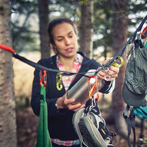 Nite Ize GearLine Hanging Organization System - Gear Ties for Camping, Hiking & Outdoor Activities - Webbing Line with S-B...