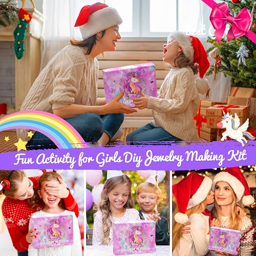 AMAZING TIME 130 Pcs Charm Bracelet Making Kit, Jewelry Toy for Girl Age 8-12 Beads Craft Set for 5 6 7 8 9 10 11 12 Year ...