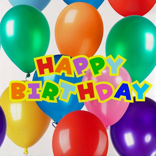 Iconikal 75-Count Happy Birthday Balloons Party Napkins, Dinner Size Disposable Paper Napkins
