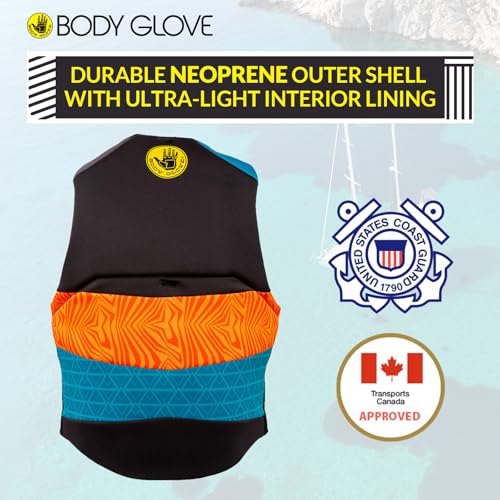 Body Glove Phantom Men's Life Vest, Lightweight Neoprene Life Jacket, USCG and Transport Canada Approved PFD for Boating F...