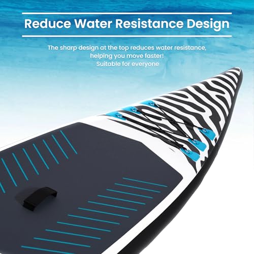 Paddle Board 14'x25’’ Inflatable Paddle Board with Complete SUP Accessories, Anti-Slip EVA Deck, Air Pump, Removable Fins,...