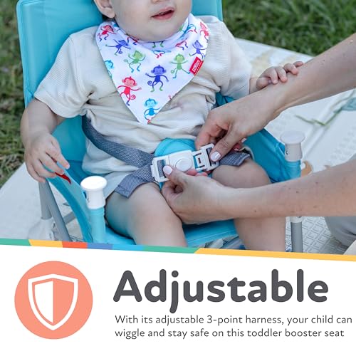 Nuby Pop-Up Booster Seat with Removable Tray - 6+ Months - Portable Booster Seat for Floor for Indoor/Outdoor Use - 3-Poin...