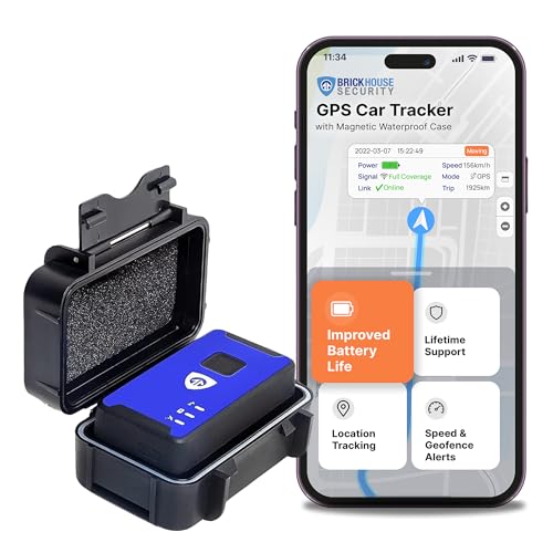 Brickhouse Car Trackers for Your Vehicle - Spark Nano 7 GPS Tracker with Magnetic Waterproof Case - Hidden Real-Time 4G LT...