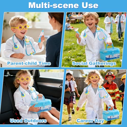 Doctor Kit for Toddlers 3-5 Year Old Kids Girls Boys Toys Pretend Play Dress Up Educational Dentist Doctor Set Costume Ste...