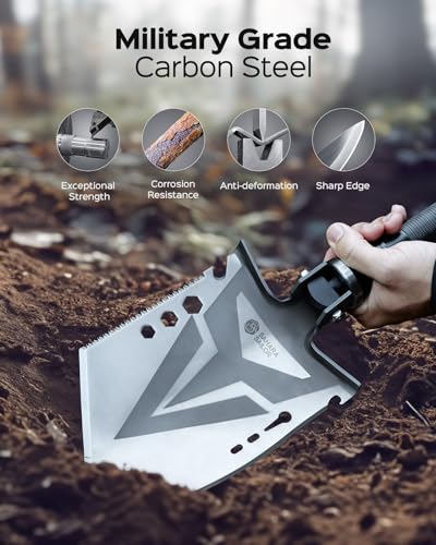 Sahara Sailor Folding Camping Shovel Axe Kit Military Grade, Multifunctional Survival Tactical Shovel with Paracord, Dual ...