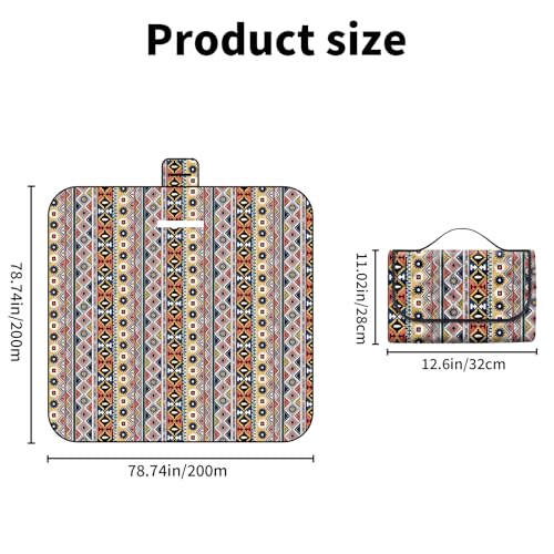 DUFFOBAN Picnic Blanket 80x80 Inch Waterproof Sandproof - Extra Large Collapsible Beach Mat for Outdoor, Camping, Travel -...