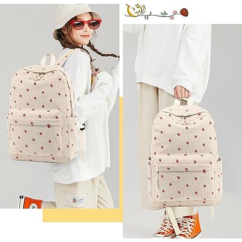 Bluboon School Backpack for Teen Girls Bookbags Elementary High School Corduroy Laptop Bags Women Travel Daypacks