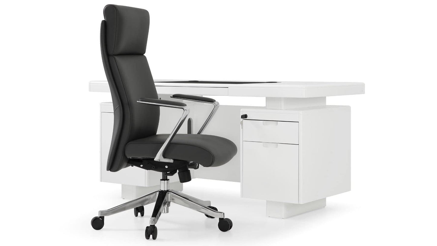 ZURI Modern Monroe Desk - Fixed Height - White