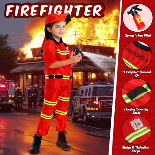 Toddler Dress Up Clothes Boys Dress Up Costumes for Kids Pretend Play, Firefighter, Police, Astronaut, Hero Capes for Kids...