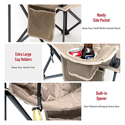 SUNNYFEEL XXL Oversized Camping Chair Heavy Duty 500 LBS for Big Tall People Above 6'4 Padded Portable Folding Sports Lawn...