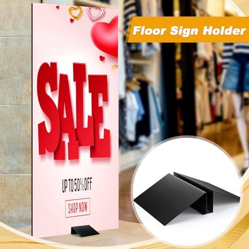 Blulu 1 Pcs Metal Floor Sign Stand Holder M Mount Holder Graphic Floor Standing Display Stand for Composite Foam Board, Ac...