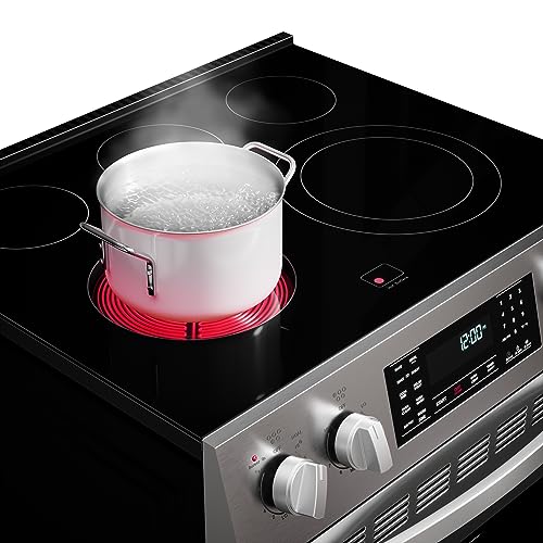 Kenmore Front Control Electric Range Oven with 5 Cooktop Elements with 7 Cooking Power Options, True Convection, Steam and...