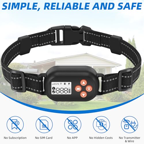 TTPet GPS Wireless Dog Fence, Electric Pet Fence System, IPX6 Waterproof Collar, Beep Vibration Shock Correction, for Dogs...