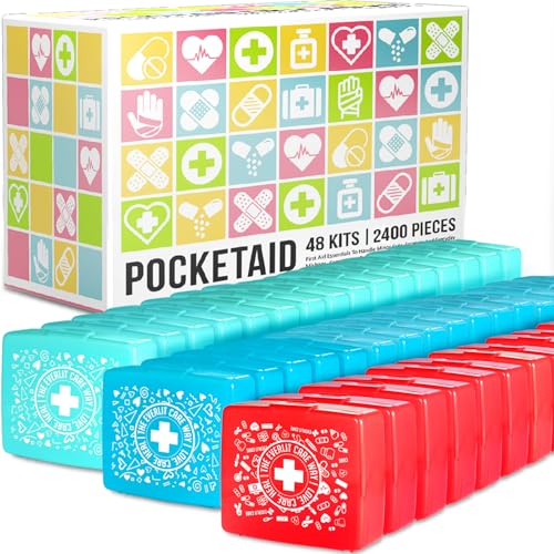 EVERLIT Pocket-Aid Mini First Aid Kit | Compact, Portable Hard-Shell Cases of 50 Items | Cuts, Scrapes, Wound Care Essenti...