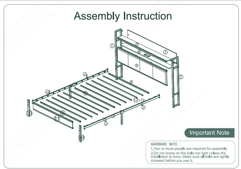 Z-hom Twin Bed Frames, Upholstered Upgraded Metal Bed Frame with LED Lights Headboard & Footboard, Bed Furniture with Charging Station Ports & Storage Shelves, Easy Assembly Bed Frame, Noise Free
