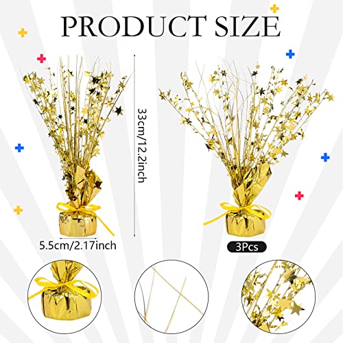 Crowye 3 Pieces Metallic Foil Spray Centerpiece Christmas Party Star Table Decoration Burst Centerpieces Fall Table Decor ...