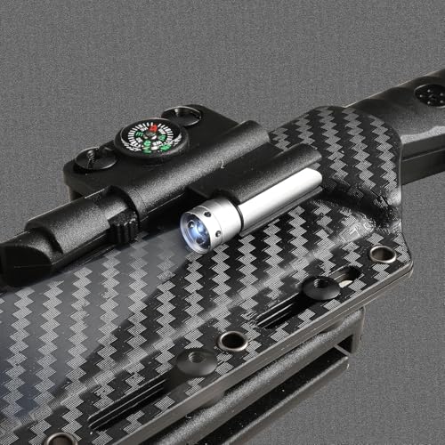 xiaotianlai Survival Knife with Fire Starter and Kydex Sheath,10.16" Full Tang Fixed Blade Hunting Knife with G10 Handle f...