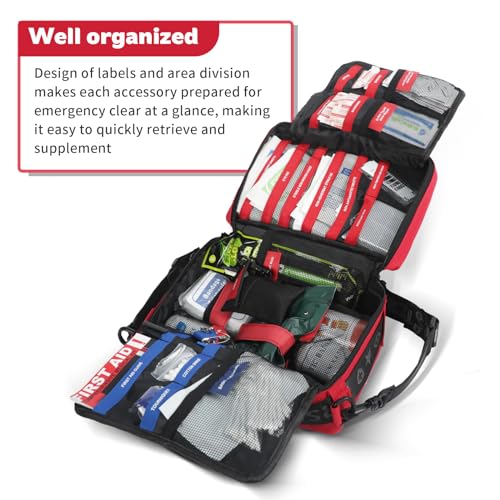 Large First Aid Kit，Molle System Detachable Multi-Purpose Emergency Medical Kit for Home, Car, Camping Outdoor Emergency.