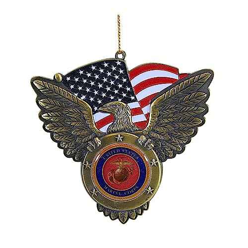 U.S. Marine Corps Seal American Flag Ornament