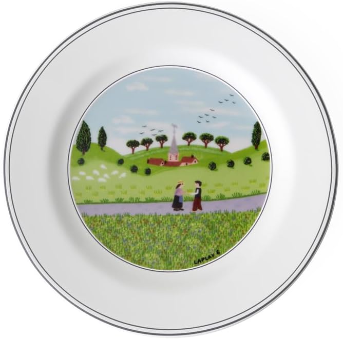 Villeroy & Boch Design Naif Bread & Butter Plate #6-Boy & Girl, 6.75 in, Premium Porcelain, White/Colorful