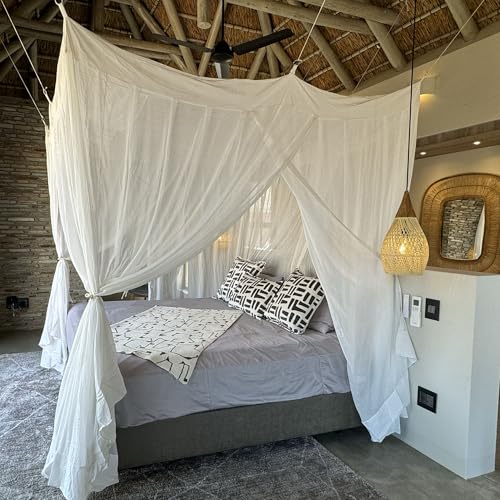 UB-STORE 100% Cotton Bed Canopy for Queen and King Size Bed | Handmade Luxury Mosquito Net Bedroom Curtains | Decorative R...