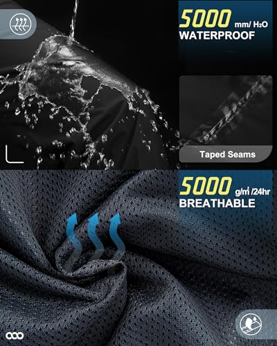33,000ft Women's Rain Pants, Lightweight Waterproof Rain Over Pants, Windproof Hiking Pants for Outdoor, Fishing, Rainy Day