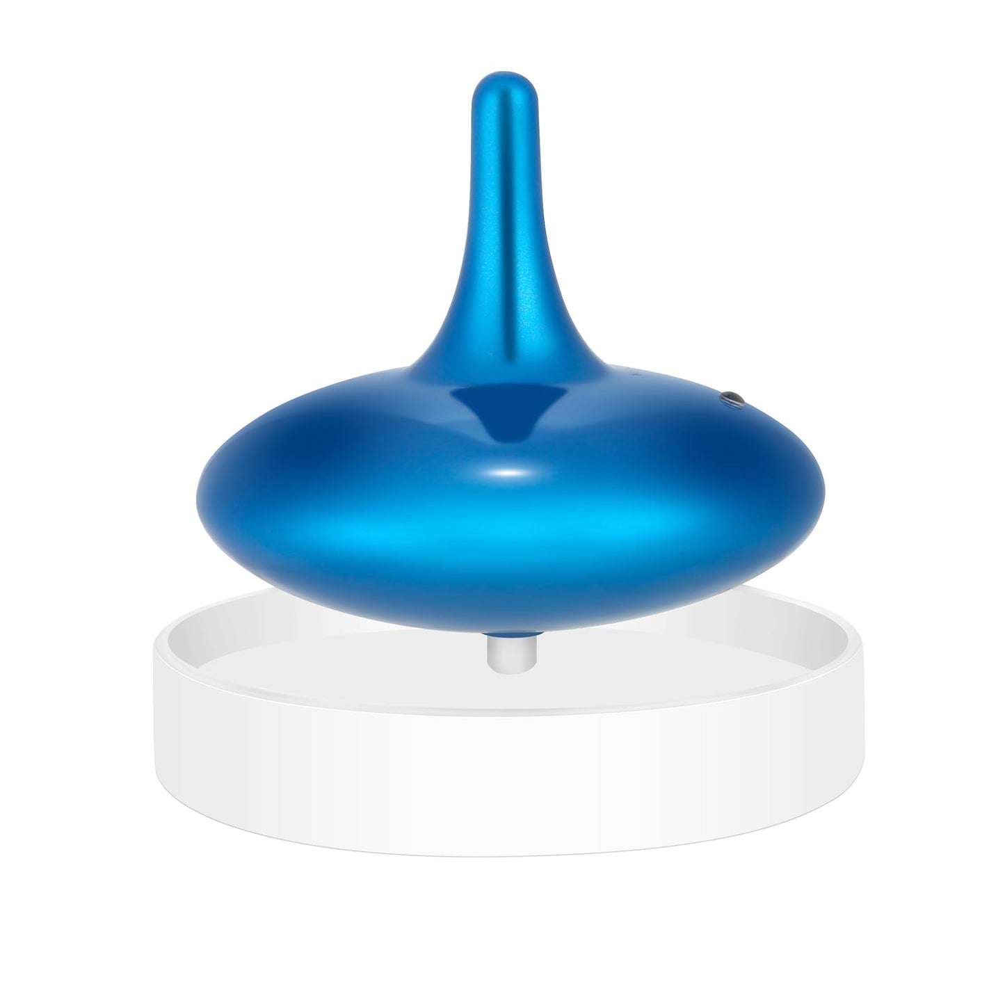 Hautech Kinetic Electric Spinning Top with Glass Base – 6+ Hour Infinite Spin | LED Light Show Desktop Sculpture for Focus, Calm & Creativity – Futuristic Desk Gadget Gift (Royal Blue)