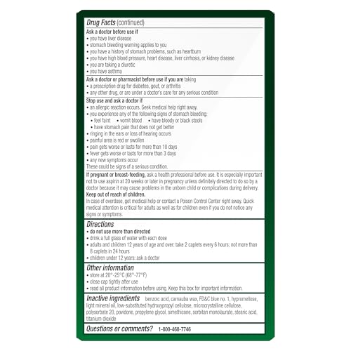 Excedrin Extra Strength Pain Relief Caplets for Headache Relief, Acetaminophen 250mg, Aspirin 250mg, Caffeine 65mg, Pain Reliever, 200 Count