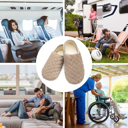 Fires Womens Mens Slippers with Rubber Sole Soft-Lightweight House Slipper Socks Around House Shoes Non Slip Indoor/Outdoor