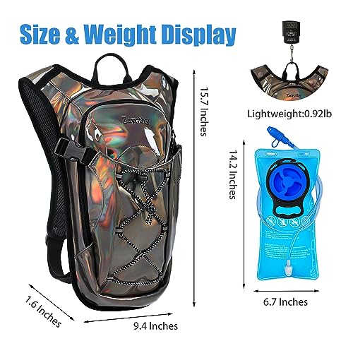 Reflective Hydration Backpack, Hydration Pack - Water Backpack with 2L Hydration Bladder, Essential for Festivals - Rave H...