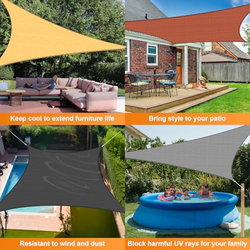 Artpuch 10' x 10' Sun Shade Sails Square Canopy, Sand UV Block Cover for Outdoor Patio Garden Yard
