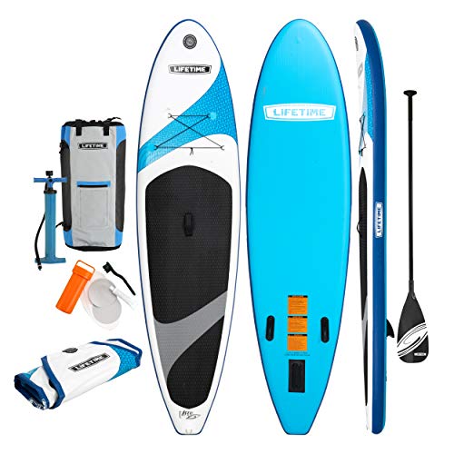 Lifetime Vista Inflatable Stand Up Paddle Board, 11' Long x 32" Wide x 6" Thick, Durable and Lightweight SUP, Stable Wide ...