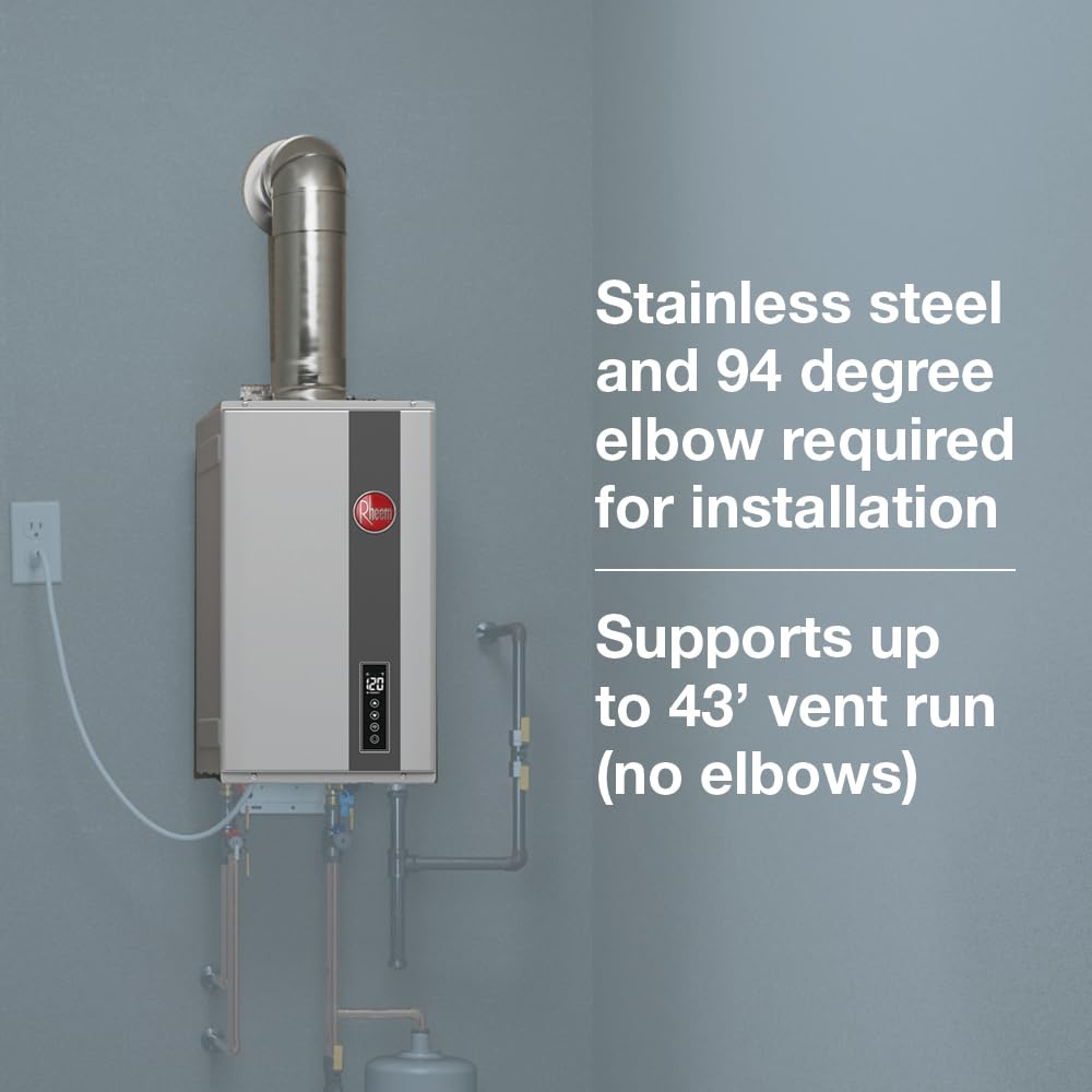 Rheem RTG-84DVLN-3 High Efficiency Non-Condensing Indoor Tankless Natural Gas Water Heater 8.4 GPM, 180,000 BTUs