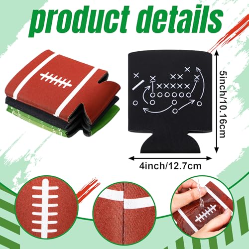 Nuogo 24 Pcs Football Party Favors Can Cooler Sleeves American Football Soft Insulated Foam Can Sleeves Skinny Cans Party ...