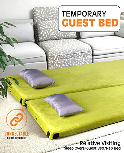 GAIALOOP 3 Inch Memory Foam Camping Mattress, Dual Layer Thick Sleeping Camp Pad for Car Tent Cot, Roll-Up Portable Glampi...