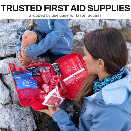SurviveX Large First Aid Kit for Car, Travel & Home - Emergency Kit for Hiking, Camping, Backpacking and Outdoors - Includ...