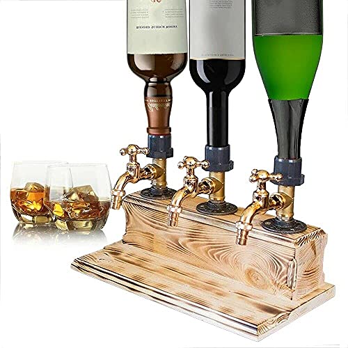 Drink Dispenser Whiskey Wood Dispenser with Tap, Wooden Drinking Fountain,Beverage Dispenser for Bar and Juice Soda Drink ...