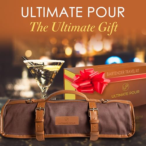 Professional Bartender Kit Travel Bag with Cocktail Shaker Set | Portable Bartending Mixology Bar Set with 18/28 oz Boston...