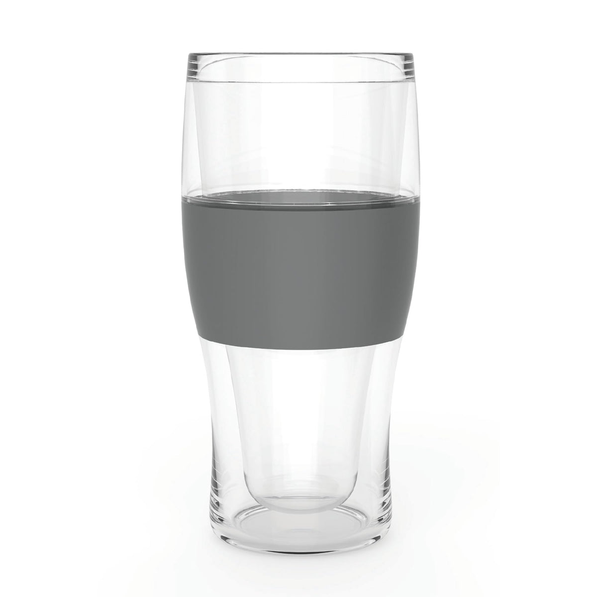 Host Freeze Beer Glasses, Freezable Beer Gifts for Men, Double Wall Insulated Pint Set, Tumbler for Cold Drinks, 16, Set of 2, Gray