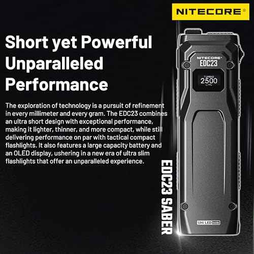 Nitecore EDC23 2500 Lumen Ultra Slim Pocket Tactical EDC Flashlight
