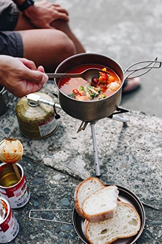 Snow Peak Multi Compact Cook Set, Japanese Titanium, Ultralight and Compact for Camping and Backpacking, Made in Japan, Li...