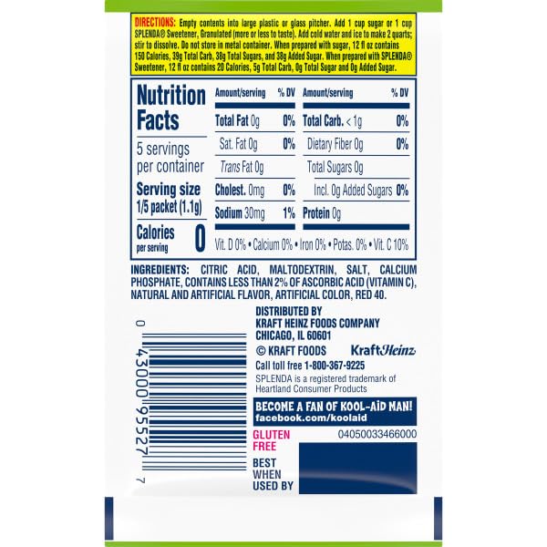 Kool-Aid Unsweetened Caffeine Free Strawberry Kiwi Zero Calories Powdered Drink Mix 192 Count Pitcher Packets