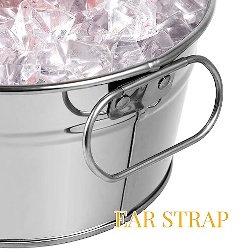 Alipis Galvanized Metal Ice Bucket Beverage Tubs Drink Tin Bins Drink Wine Beer Vintage Tin Cocktail Cooler Ice Container ...