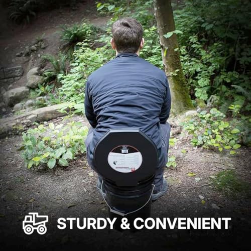 72 HRS Premium Portable Camping Toilet Seat with Lid for 5 Gallon Buckets, Outdoor Camping, Hiking, Emergencies - Perfect ...