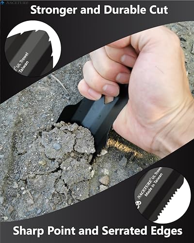 NACETURE Ultralight Backpacking Trowel Aluminum Shovel Small Potty Multitool with Longer Handle Design Essential for Hikin...