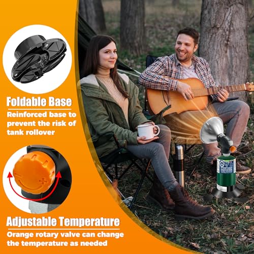 Propane Heater 8500BTU Portable Camping Gas Heater Tent Heater with Reinforced Base Propane Gas Tank Holder for Outdoor Ca...