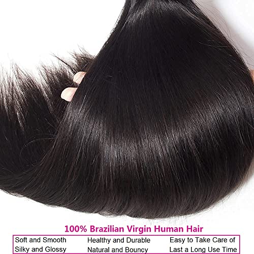 12A Human Hair Bundles 18 20 22 Inch Straight Human Hair 100% Unprocessed Brazilian Virgin Weave Hair 3 Bundles Deals