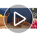 2 Pack Acacia Wood Cutting Board with Stand, Charcuterie Boards for Kitchen, Round & Rectangular Wooden Cutting Board Set ...