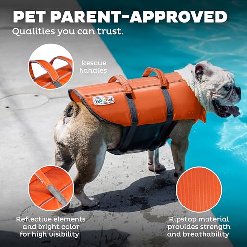 Outward Hound Granby Splash Dog Life Jacket – Flotation Vest for Swimming & Boating, Maximum Buoyancy, All Skill Levels, 2...